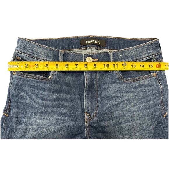 Express Jeans Womens Size 10SR Denim Blue Skinny Mid Rise Stretch - Picture 6 of 7